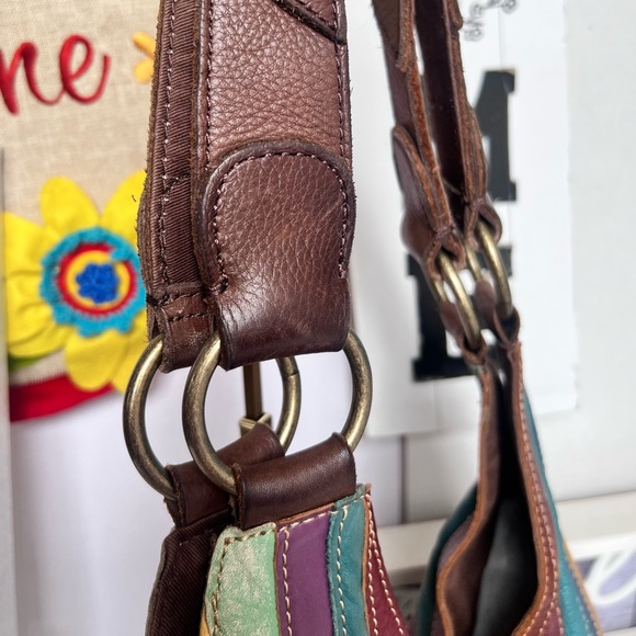 Wilsons Leather Colorful Patchwork Hobo Bag - Picture 8 of 10